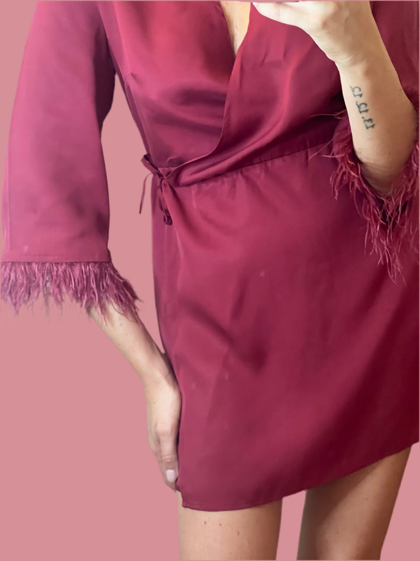 Abito piume Red