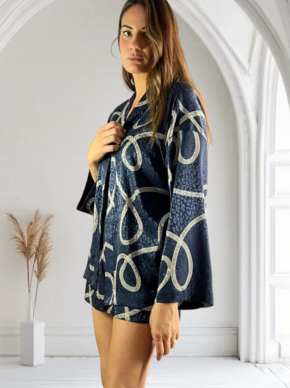 Kimono Blu Onda notturna